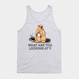 Funny Groundhog Day WHAT ARE YOU LOOKING AT? Tank Top